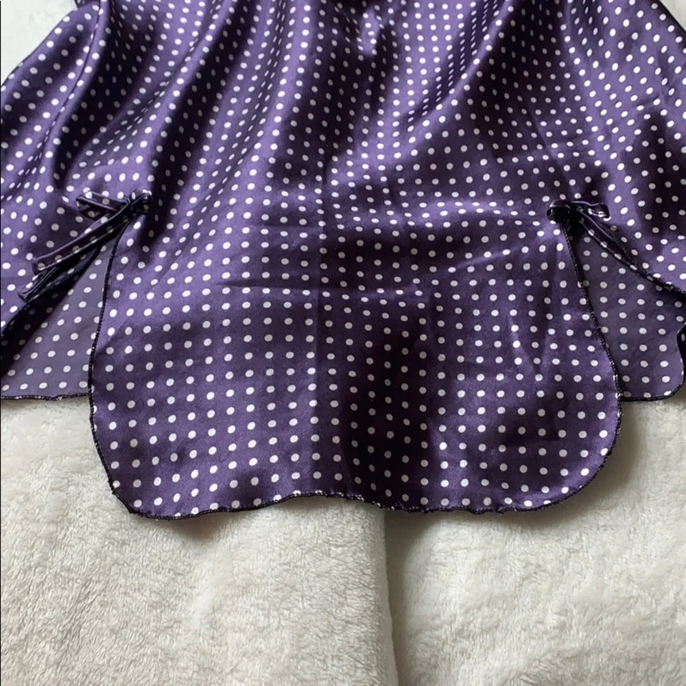 Vintage Bay 6 NY purple polka dot nightgown M - Picture 13 of 15